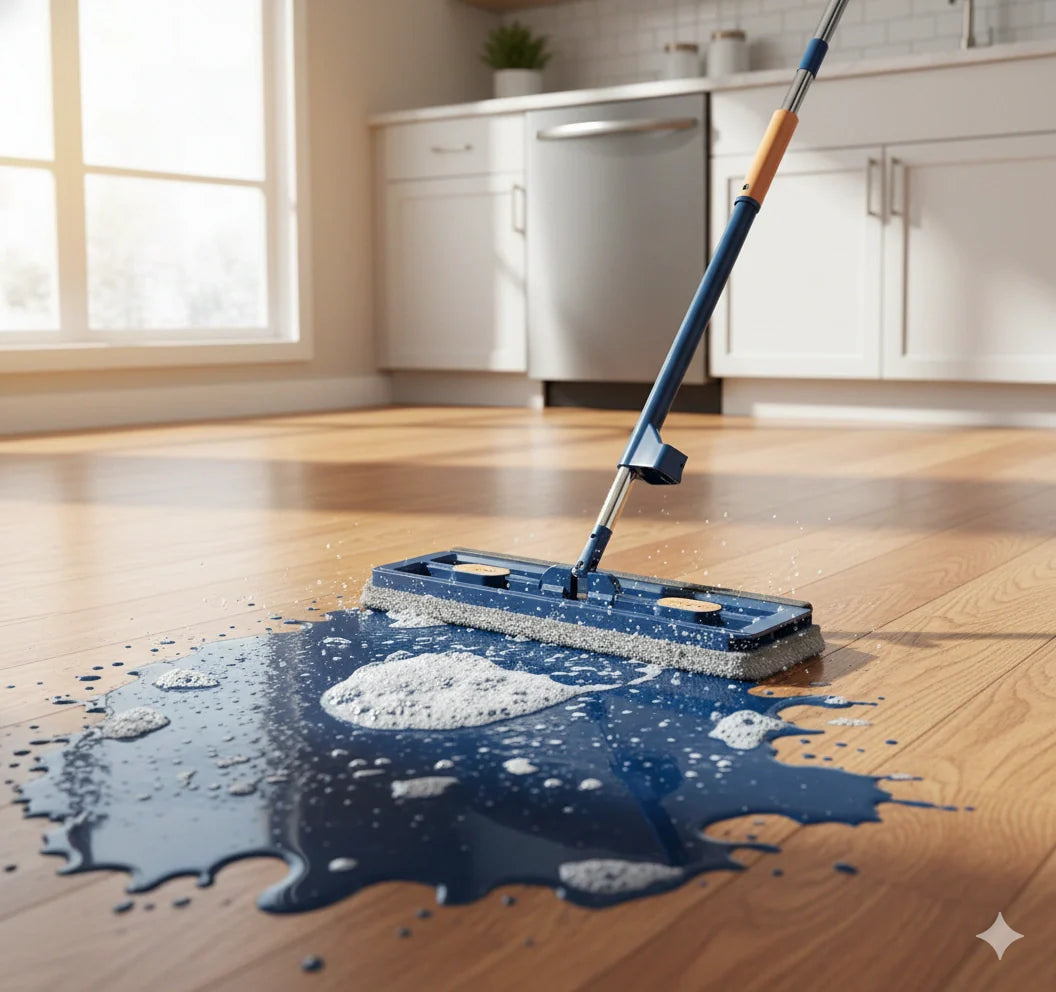 Fregona giratoria con sistema de escurrido integrado