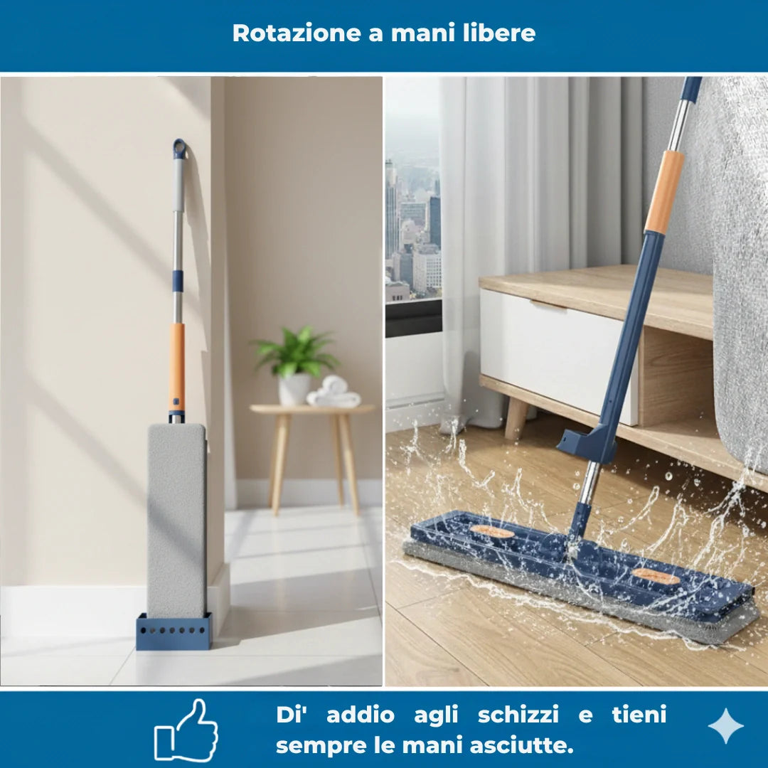 Fregona giratoria con sistema de escurrido integrado